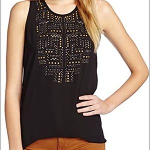 BCBG MAXAZRIA DANNA SLEEVELESS EMBELLISHED TOP